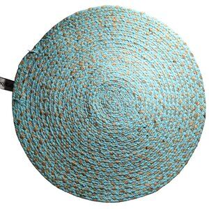 set of 4 Braided Placemats Naturally Danny Seo Round 15" Turquoise Jute Blend